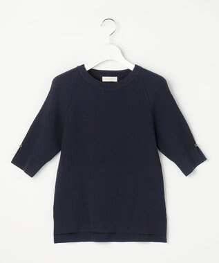 ANY SIS L コクーンスリーブ ニット ネイビー
