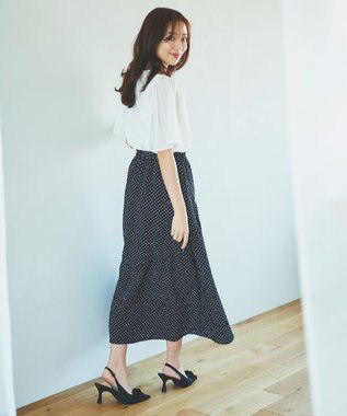 Feroux エンボスドット スカート ブラック系1