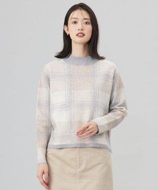 【洗える】WOOLY STRETCH PLAID ニット