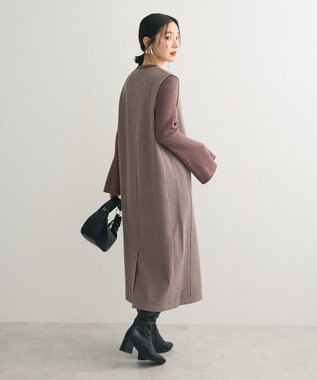 Green Parks 柄圧縮ポンチキーネックジャンスカ Brown