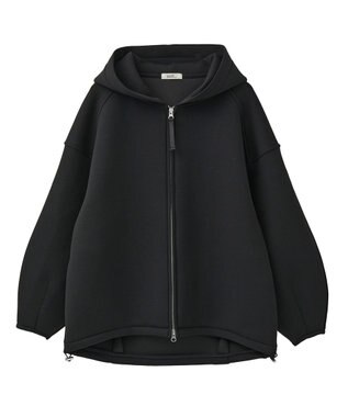 earth music&ecology 【軽量】ダンボールニットフーディーブルゾン Black
