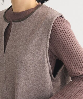 Green Parks 柄圧縮ポンチキーネックジャンスカ Brown