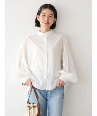 AMERICAN HOLIC ＵＶカット／接触冷感ギャザースリーブブラウス　 Off White