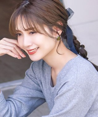 Tiaclasse スフィアーアクリル＋サークルピアス シルバー×グリーン