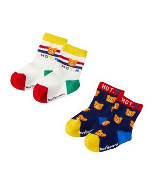 MIKI HOUSE HOT BISCUITS 【9-19cm / 靴下2足セット】 クルー丈 ソックスパック2足セット
