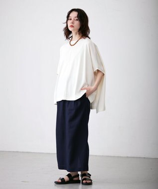 J.PRESS YORK STREET 【WOMEN】ファブリックスリーブ プルオーバー ホワイト系