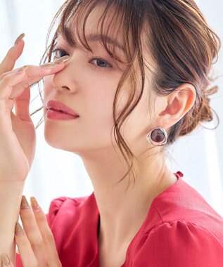 Tiaclasse スフィアーアクリル＋サークルピアス シルバー×ブラウン