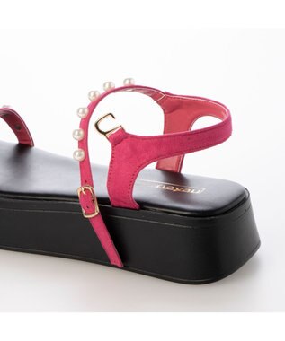 MODE ET JACOMO <noyau>パールデザイン厚底スポーツサンダル ピンク