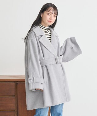 earth music&ecology ミドル丈コート Gray Mixture