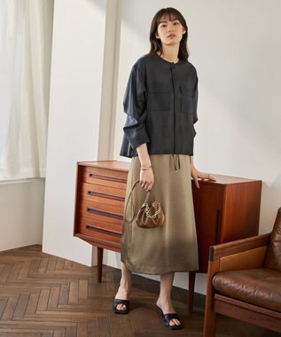 ICB チェーン付きミニ巾着バッグ ベージュ系