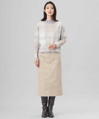 J.PRESS LADIES 【洗える】WOOLY STRETCH PLAID ニット ベージュチェック系