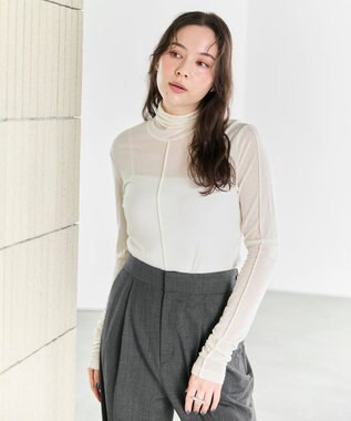 #Newans 【ストレッチ】【カシミヤ混】カシミヤシルクジャージー ホワイト