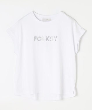 ANY グリッタープリントロゴＴシャツ オフ