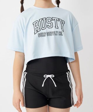 OP／FILA 【RUSTY】Ｔシャツ付きセパレート水着3点セット サックス