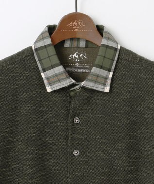 JOSEPH ABBOUD MOUNTAIN 【オーガニックコットン/JAPANファブリック】 スラブカノコ アウトドアポロ カーキ系