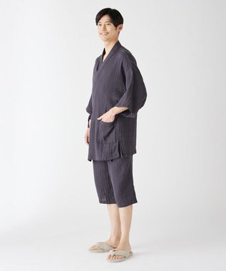 UCHINO クレープガーゼ甚平　　　 ダークグレー