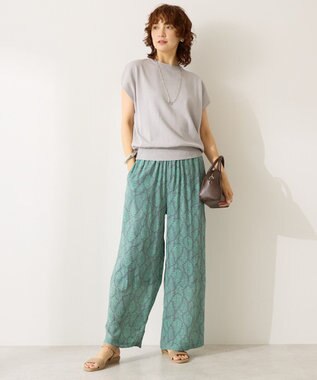 AMERICAN HOLIC 【接触冷感】ラメフレンチスリーブニットプルオーバー Gray