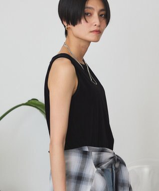 AMERICAN HOLIC シアーベロアタンクトップ Black