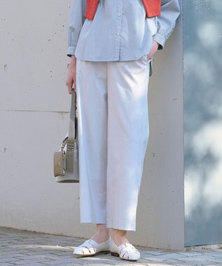 J.PRESS LADIES 【人気素材・セットアップ対応】セルロースリネンストレッチ セミワイド パンツ