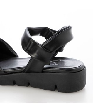 ing <ing>「もちっと新感覚」ソフトストレッチサンダル ブラック