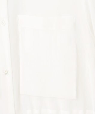 ICB L 【洗える】 PlaXシアーオーガンジー シャツ オフホワイト系