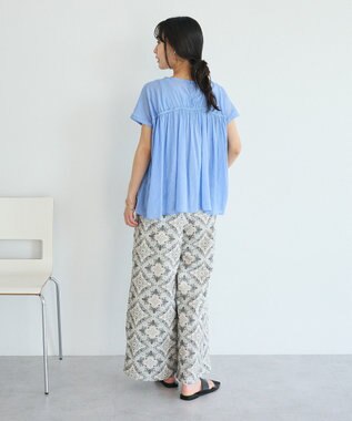 CRAFT STANDARD BOUTIQUE ヴィンテージボイルギャザーブラウス Sax