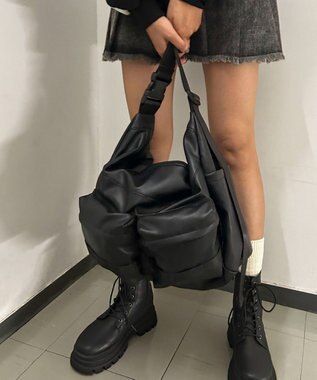 WEGO 【ユニセックス着用ITEM】立体ポケットBIGショルダー ブラックその他