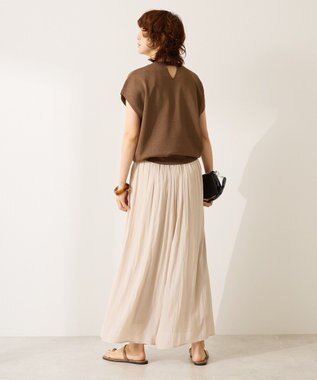 AMERICAN HOLIC 【接触冷感】ラメフレンチスリーブニットプルオーバー Brown