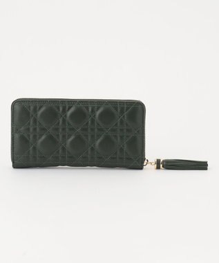 LA BAGAGERIE シープキルティング　ラウンドウォレット ダークグリーン