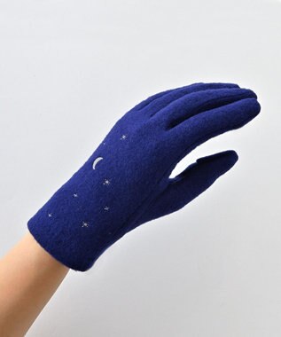ORuKuBET 夜空刺繍ジャージグローブ(WOMEN)【タッチパネル対応】 ブルー