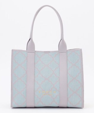 TOCCA 【大人百花掲載】【A4サイズ対応】CHECKER CLOVER KNITBAG ニットバッグ トッカブルー系