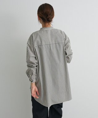 CRAFT STANDARD BOUTIQUE バンドカラーシャツ Stripe Gray