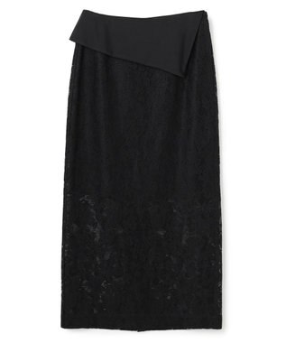 BEIGE， FLUORITE / 異素材コンビ レーススカート Black