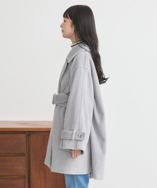 earth music&ecology ミドル丈コート Gray Mixture