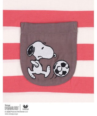 WACOAL PEANUTS パジャマ 4分袖 長ズボン 綿100%(本体) スヌーピー レディース FDT165 /ワコール レッド