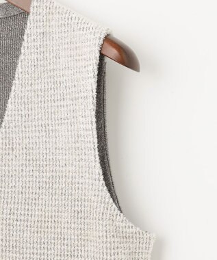 JOSEPH ABBOUD 【キングサイズ・イタリア糸使用/洗える】メリノブレンドモール ニット ベスト ライトグレー系7