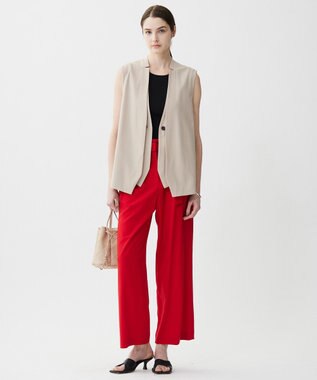 ICB 【接触冷感・UVカット・洗える】 T/Rドライリネン ジレ ベージュ系