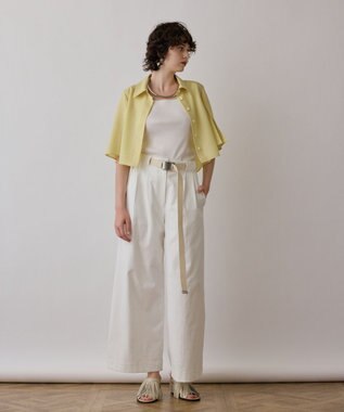 GRACE CONTINENTAL ストレッチワイドパンツ ホワイト