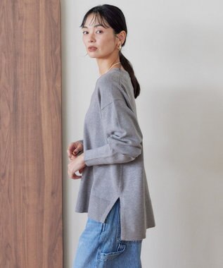 AMERICAN HOLIC バイパチサイドスリットニットプルオーバー Light Gray Mixture