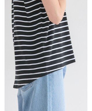 AMERICAN HOLIC 接触冷感フレンチスリーブカットプルオーバー Border Black