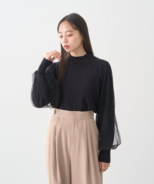 earth music&ecology レンチング(TM)エコヴェロ(TM)(マジョリカプリーツ) Black