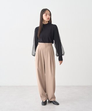 earth music&ecology レンチング(TM)エコヴェロ(TM)(マジョリカプリーツ) Black