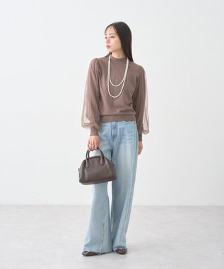 earth music&ecology レンチング(TM)エコヴェロ(TM)(マジョリカプリーツ) Brown