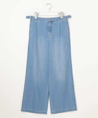 J.PRESS LADIES 【洗える】5ozバージラコンパクト デニム セミワイドパンツ ユーズド系