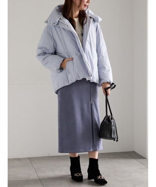 Te chichi スエードサイドZIPスカート ブルー