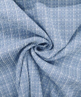 Tiaclasse 【洗える】ツイード2段フレアチュニックブラウス サックス