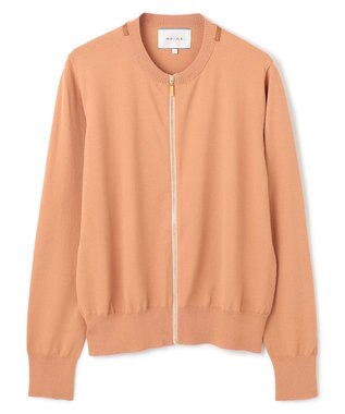 BEIGE， 【洗える】NADIA / レザーラインジップカーディガン Sunset