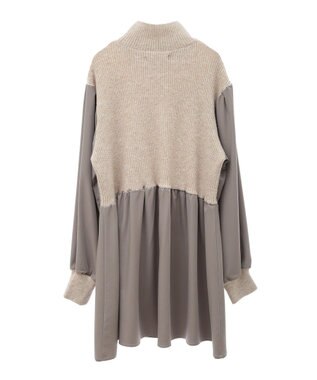 Green Parks ａ．布帛切り替えニットミニワンピース Beige