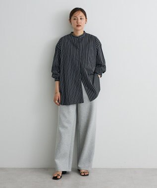 CRAFT STANDARD BOUTIQUE バンドカラーシャツ Stripe Navy