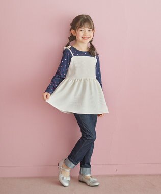 組曲 KIDS 【150-160㎝】ビスチェ＆ハートコンビ チュニック ネイビー系